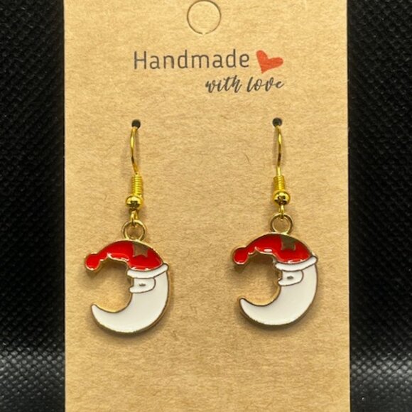 3/$12~Santa Moon Earrings - Picture 2 of 3